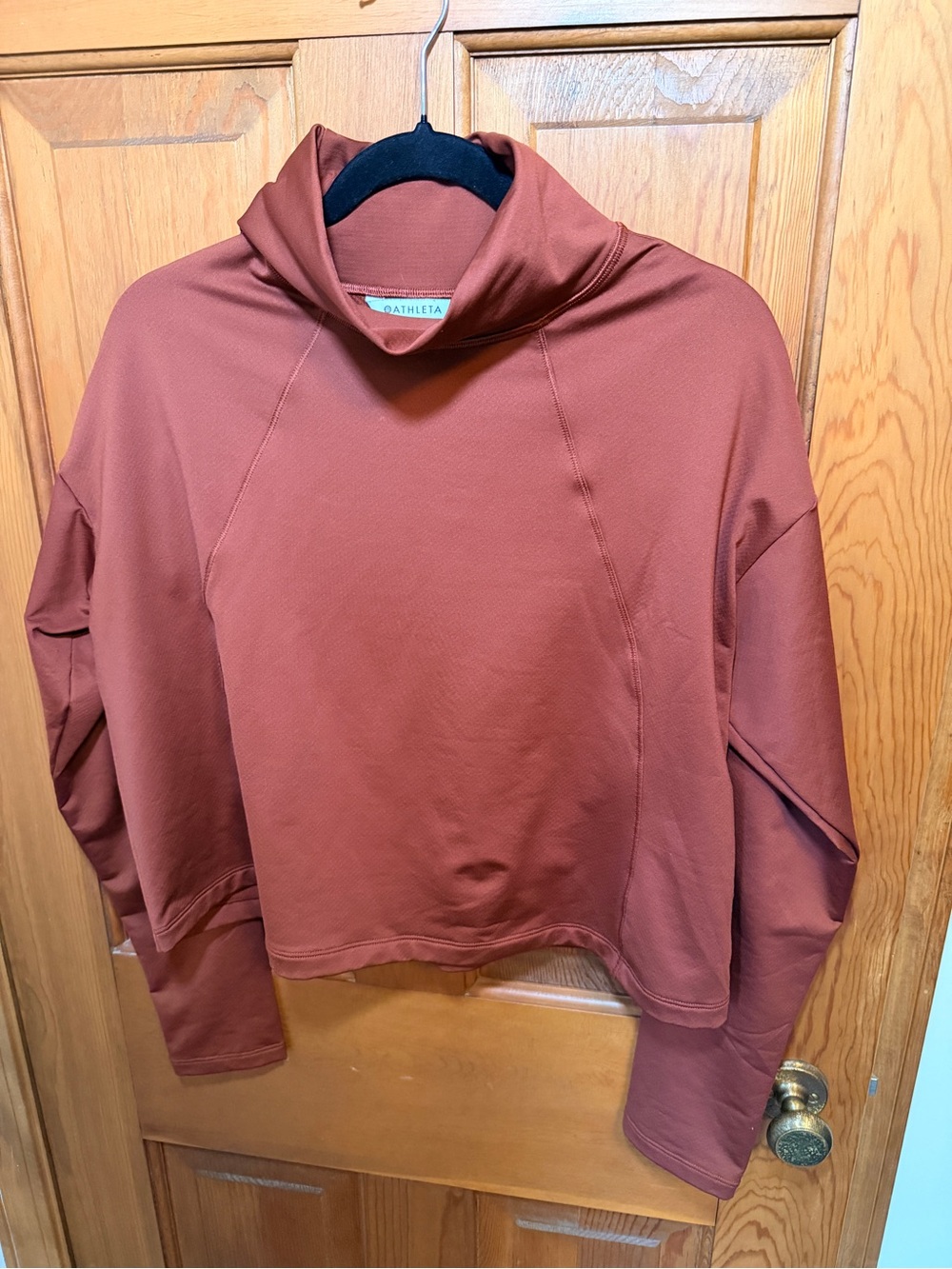 Athleta Women's Rust-Red Cowl Neck Pullover Sweater